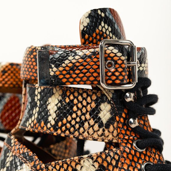 Chloe Rylee Multicolor Purple Python-Print Leather Ankle Boots - Picture 9 of 10